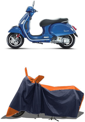 SUGASHRI Waterproof Two Wheeler Cover for Vespa(GTS 300 BS6, Orange, Blue)