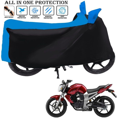 OliverX Waterproof Two Wheeler Cover for Yamaha(FZ16, Black, Blue)