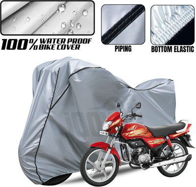 xodi Waterproof Two Wheeler Cover for Hero(HF Deluxe BS6, Silver, Black)