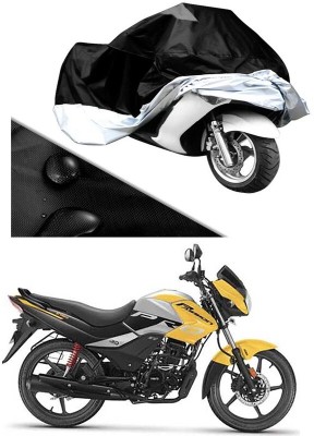 AutoTiger Two Wheeler Cover for Hero(Passion Pro i3S, Silver, Black)