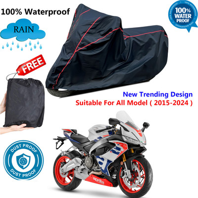 AUTOCAD Waterproof Two Wheeler Cover for Aprilia(RS 660, Black, Red)