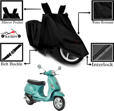 KEDIT Two Wheeler Cover for Vespa(Piaggio Vespa, Black)