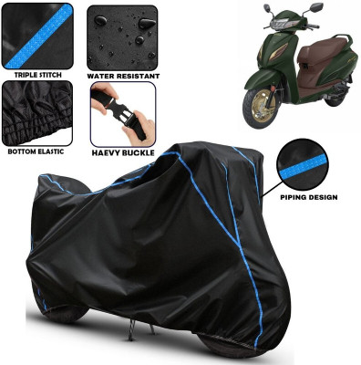 kerwa Two Wheeler Cover for Honda(Activa 6G, Black, Blue)