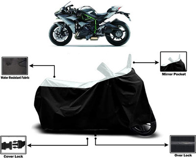 Amexride Two Wheeler Cover for Kawasaki(Ninja H2R, White)