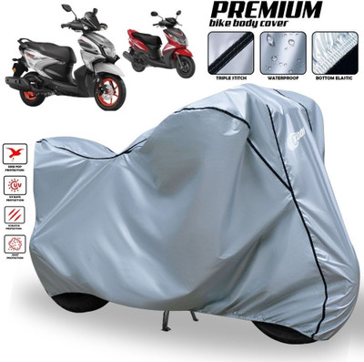 xodi Waterproof Two Wheeler Cover for Yamaha(Ray Z BS6, Silver, Black)