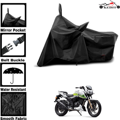 KEDIT Two Wheeler Cover for TVS(Apache RTR 200 Fi E100, Black)