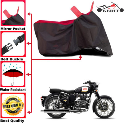 AASHTIK MART Two Wheeler Cover for Royal Enfield(Classic 350, Red, Black)