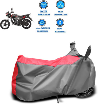 DeepShakshi AUTOMOTIVE Waterproof Two Wheeler Cover for Bajaj(Discover 110, Red, Grey)