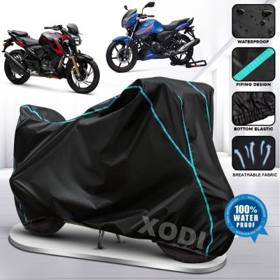 xodi Waterproof Two Wheeler Cover for TVS(Apache RTR 180, Black, Multicolor)