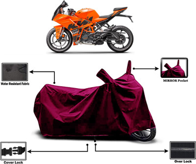 Amexride Two Wheeler Cover for KTM(RC 125 BS6, Maroon)