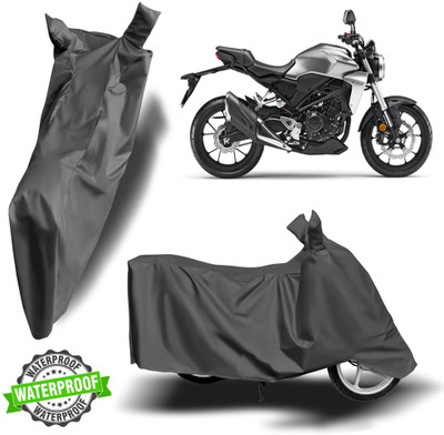 ROYAL AUTO MART Waterproof Two Wheeler Cover for Honda(CB300R, Grey)