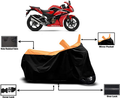 Amexride Two Wheeler Cover for Honda(CBR300R BS6, Orange)