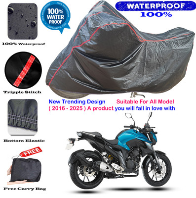 OliverX Waterproof Two Wheeler Cover for Yamaha(FZ 25 BS6, Black, Red)