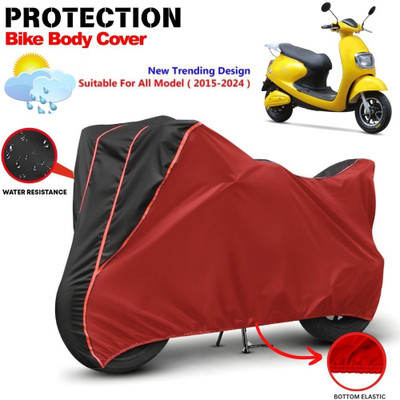 CABRY Waterproof Two Wheeler Cover for Techo Electra(Electra 4S, Red, Black)