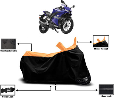 Amexride Two Wheeler Cover for Yamaha(YZF R15 S, Orange)