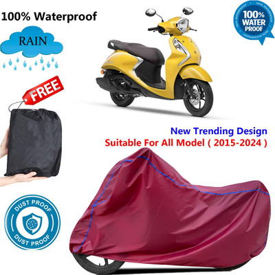 AutoGalaxy Waterproof Two Wheeler Cover for Yamaha(Fascino BS6, Maroon)