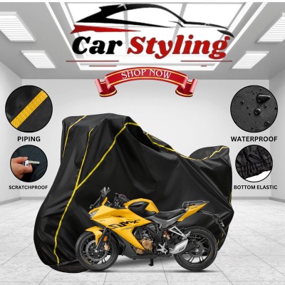 Car Styling Waterproof Two Wheeler Cover for Hero(Karizma, Black, Yellow)