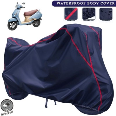 MADAFIYA Two Wheeler Cover for TVS(Jupiter Grande BS6, Blue, Red)