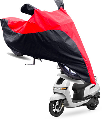 FurniGully Two Wheeler Cover for TVS(iQube Electric, Red, Black)