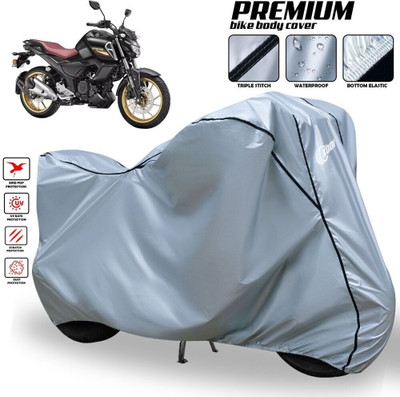 AutoGalaxy Waterproof Two Wheeler Cover for Yamaha(FZ V3 BS6, Silver, Black)