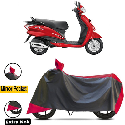 HWSXQAE Waterproof Two Wheeler Cover for Universal For Bike(Duet 125CC, Red, Black)