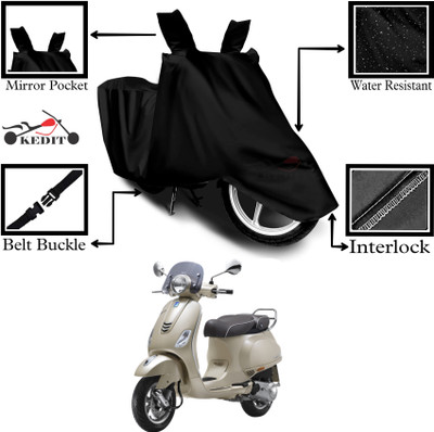 KEDIT Two Wheeler Cover for Vespa(Elegante 150, Black)