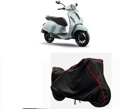 Autohug Waterproof Two Wheeler Cover for Bajaj(Chetak, Black, Red)