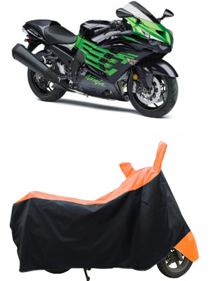 Coxtor Waterproof Two Wheeler Cover for Kawasaki(Ninja ZX 14R BS6, Orange)