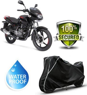 ATBROTHERS Waterproof Two Wheeler Cover for Bajaj(Pulsar 125 Neon, Black, Silver)