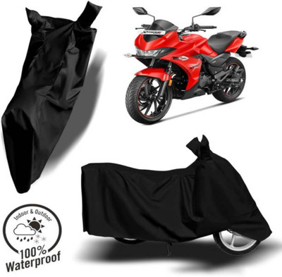 RAAMKM Waterproof Two Wheeler Cover for Hero, Honda, Royal Enfield, TVS(Electric AXLHE-20, Black)