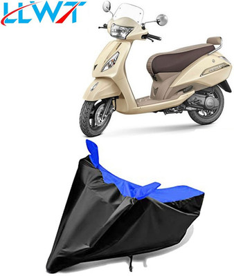 MJD Waterproof Two Wheeler Cover for TVS(Jupiter classic, Black, Blue)