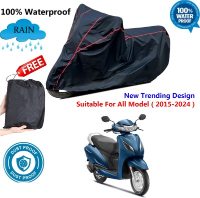 AutoGalaxy Waterproof Two Wheeler Cover for Honda(Activa 6G, Black, Red)