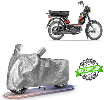 Autoinnovation Waterproof Two Wheeler Cover for TVS, Universal For Bike(XL 100, Silver)