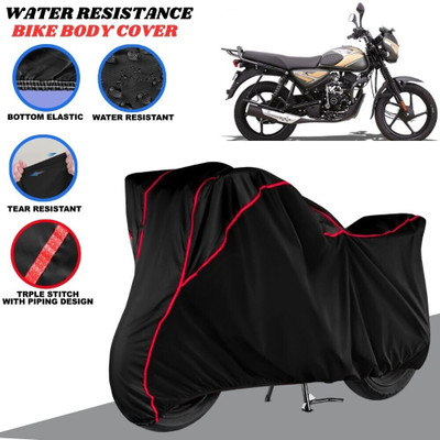 SRP PRODUCT Waterproof Two Wheeler Cover for Bajaj(CT110, Black, Red)