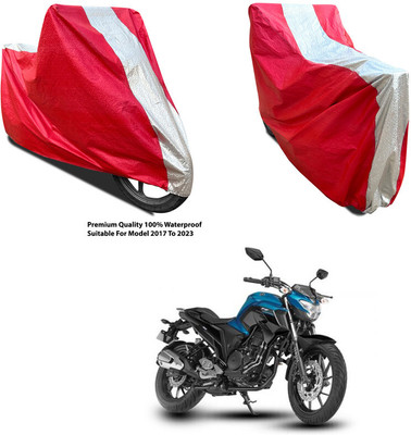 AutoGalaxy Waterproof Two Wheeler Cover for Yamaha(FZ16, Silver, Red)
