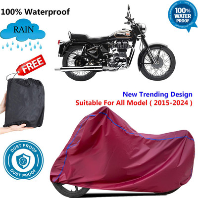 AutoGalaxy Waterproof Two Wheeler Cover for Royal Enfield(Bullet 350, Maroon)