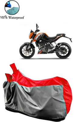 rakku Two Wheeler Cover for KTM(Duke 200, Grey, Red)