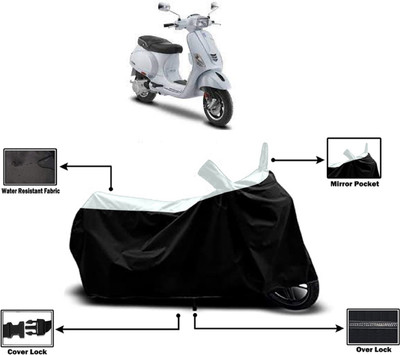 Amexride Two Wheeler Cover for Vespa(VXL 150 BS6, White, Black)