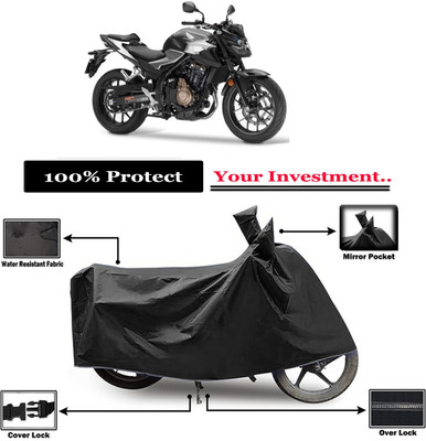 Amexride Two Wheeler Cover for Honda(CB500F, Black)