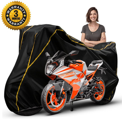 CoverX Waterproof Two Wheeler Cover for KTM(Duke 200, Black, Yellow)