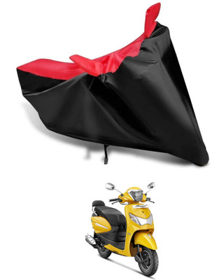 KEDIT Two Wheeler Cover for Hero(Pleasure Plus, Red, Black)