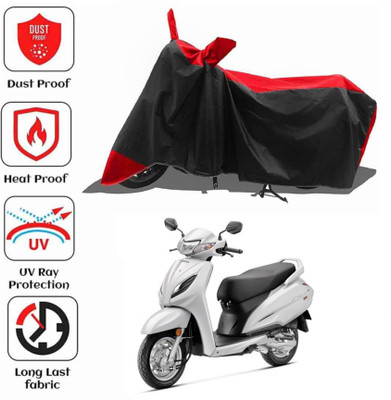 AIKOZIYA Waterproof Two Wheeler Cover for Honda(Activa, Black, Red)