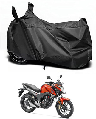 Auto Hub Waterproof Two Wheeler Cover for Honda(CB Hornet 160, Black)