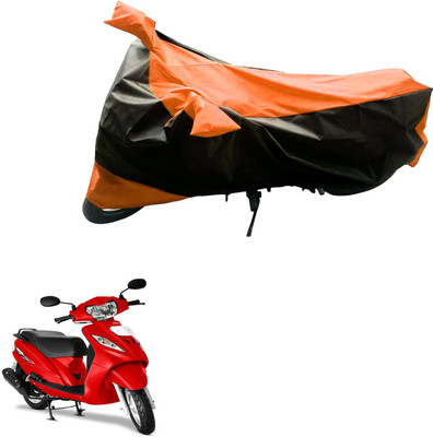 Mdstar Waterproof Two Wheeler Cover for TVS(Wego, Black, Orange)