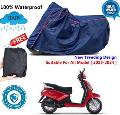 AutoGalaxy Waterproof Two Wheeler Cover for Mahindra(Gusto 125 BS6, Blue, Red)