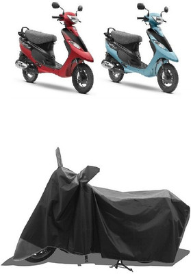 SUGASHRI Waterproof Two Wheeler Cover for TVS(Scooty Pep Plus BS6, Grey, Black)