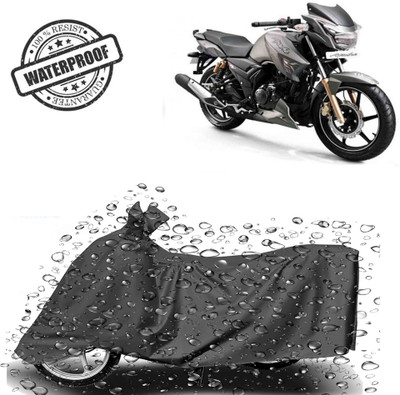 ROYAL AUTO MART Waterproof Two Wheeler Cover for TVS(Apache RTR 180, Grey)