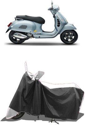 SUGASHRI Waterproof Two Wheeler Cover for Vespa(GTS Super 300, White, Black)