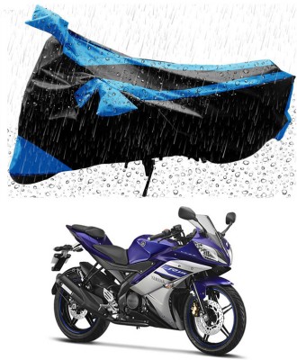 AutoTiger Two Wheeler Cover for Yamaha(YZF-R15 V2, Black, Blue)