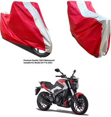 AutoGalaxy Waterproof Two Wheeler Cover for Bajaj(Dominar 250, Silver, Red)